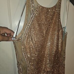 Sparkling Gold Sleeveless Dress